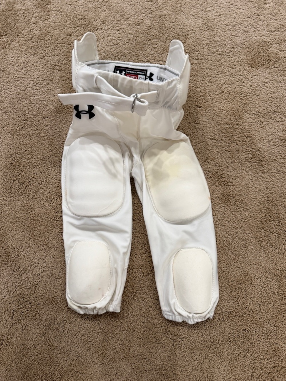 Under Armour White Youth Football Girdle Pants with Padded Knees